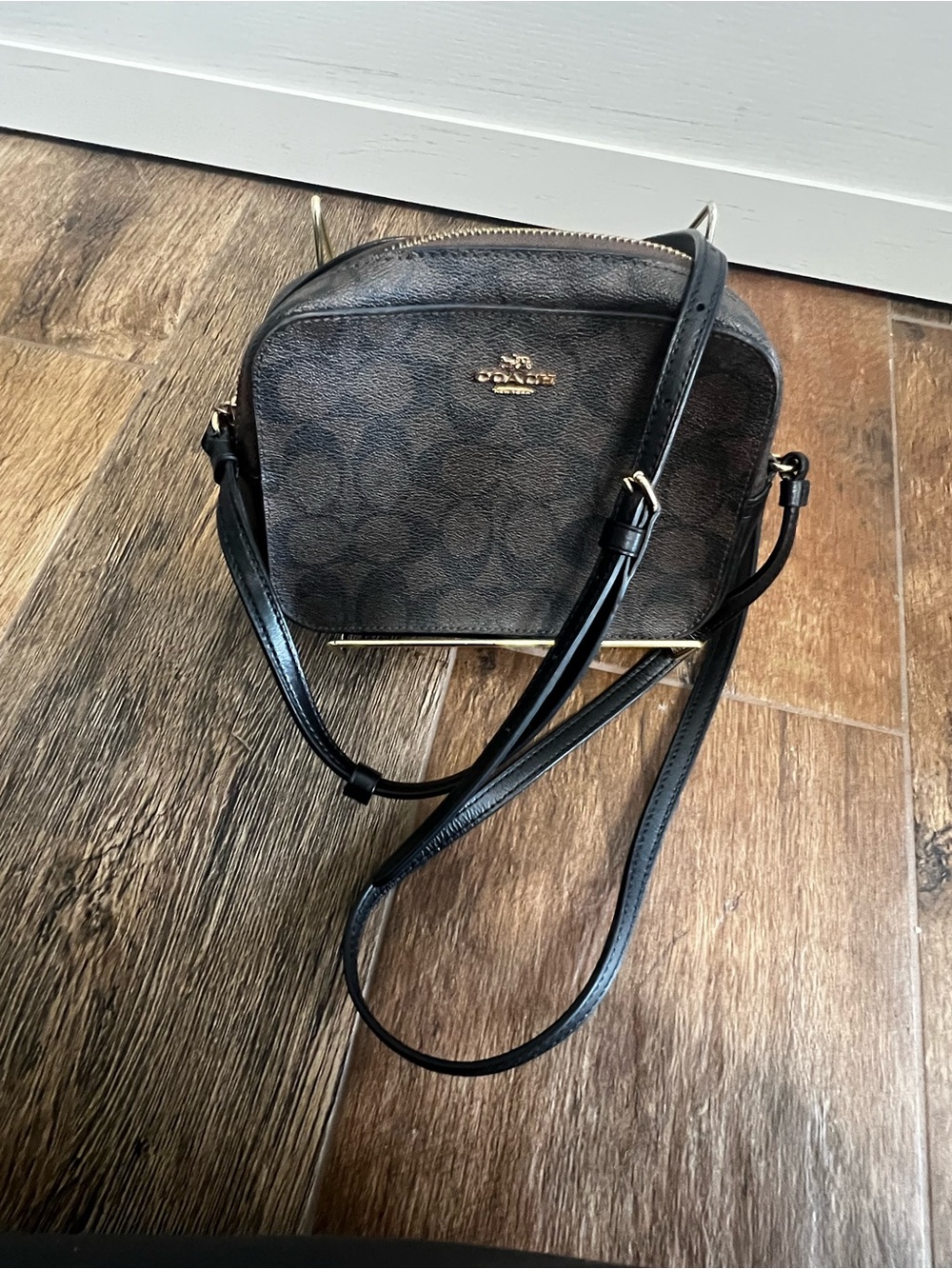 Coach Mini Jamie Camera Bag in Signature Canvas Brown/Black excellent condition
